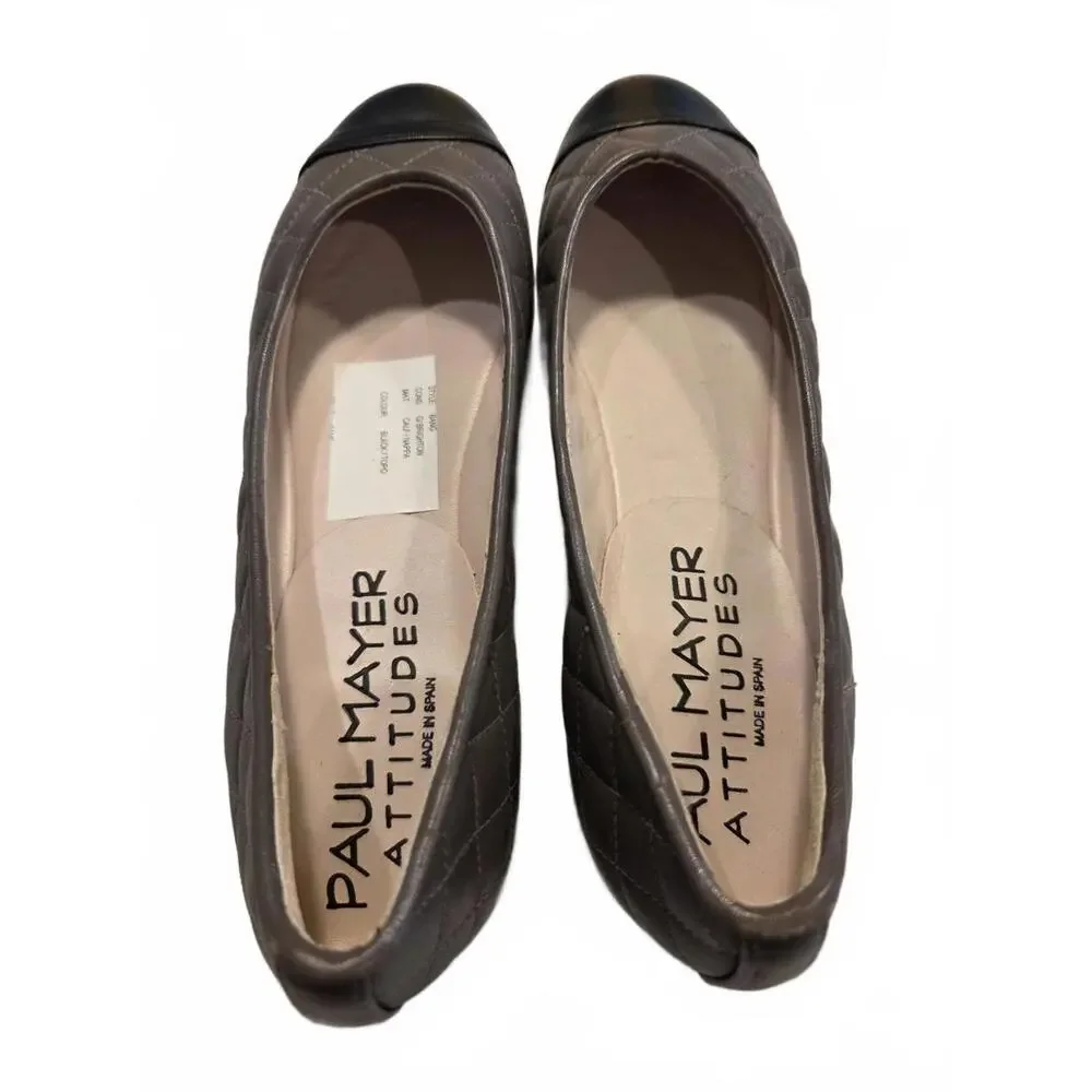 Paul Mayer Attitudes 'Cozy'‎ Quilted Leather Ballet Flat Size 7 NIB